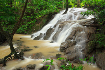 Waterfall on rainy day, phangnga,Thailand