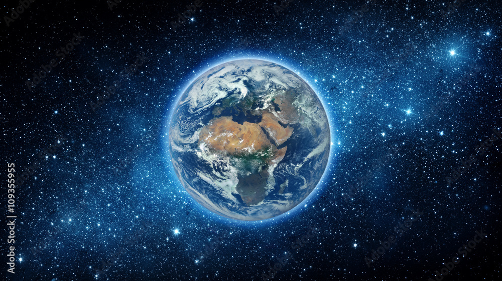 Wall mural earth and galaxy. elements of this image furnished by nasa.