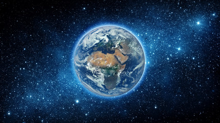 Aarde en melkweg. Elementen van deze afbeelding geleverd door NASA.