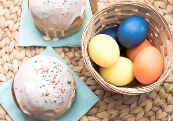 Easter cakes and eggs