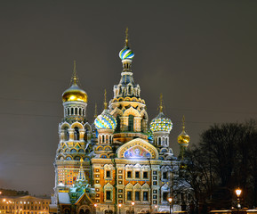 Obraz premium Church of Savior on Spilled Blood is one of main sights. This Church was built on site where Emperor Alexander II was assassinated and was dedicated in his memory