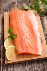 raw salmon fillet