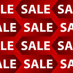 Seamless vector background with red sale signs.