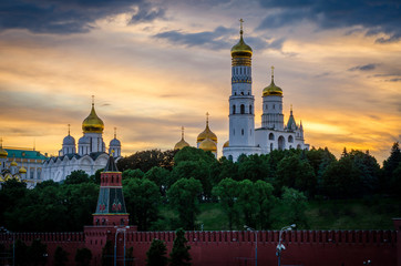 Cathedral and Ivan Great Bell Tower of the Moscow Kremlin, Russian Federation