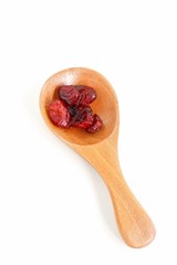 Dried Cranberries on White Background