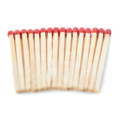 Pile of Wooden matches isolated over the white background