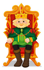 King sitting in the throne