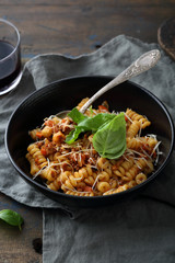meat pasta with wine