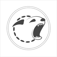 Barking dog head silhouette template