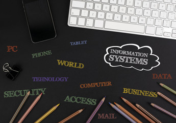 Information Systems  - black office desk.