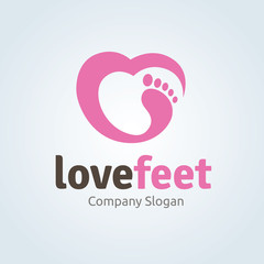 Love foot,love Feet,foot care logo,vector logo template