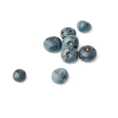 Pile of Bilberry or blueberry over isolated white background