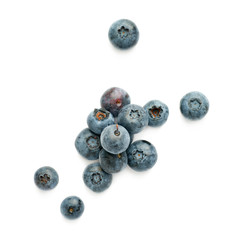 Pile of Bilberry or blueberry over isolated white background