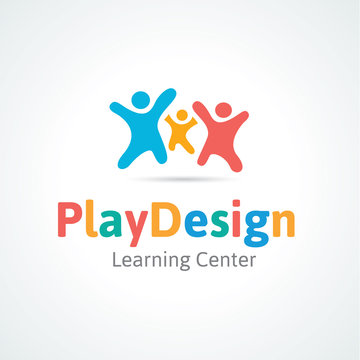 Play design logo,kids and family logo template.school logo template.