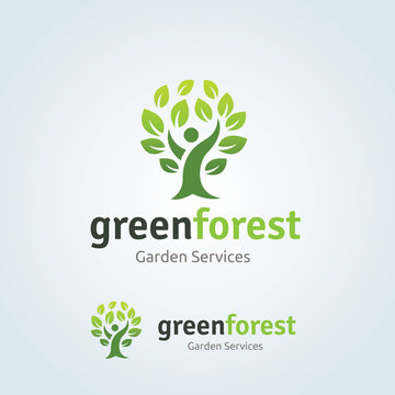 People logo. Green logo. Eco logo. people tree logo template.family logo. vector logo template