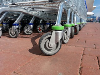 Row of shopping carts