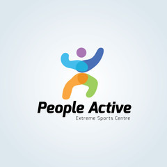Fototapeta premium People active logo,people logo. sport logo, fitness logo. vector logo template