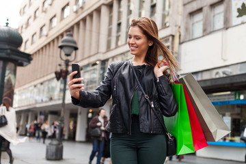 Beauty teenager taking a selfie