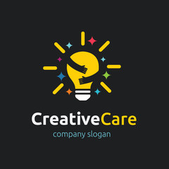 Naklejka premium Creative Care logo. idea logo. smart logo design.vector logo template.