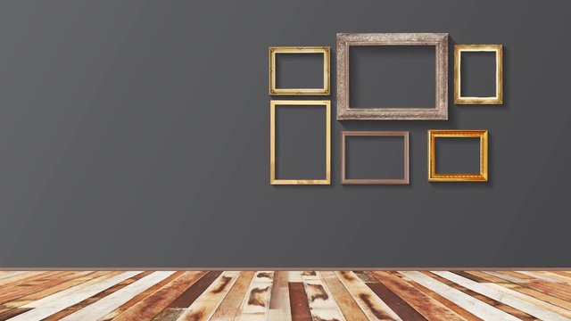 Old style picture wood frame, Animation UHD 4k 3840x2160.
