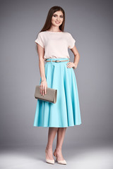 Dress woman clothes fashion style model collection blouse skirt