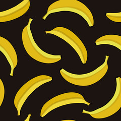 Seamless background with yellow bananas. 