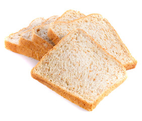 Bread on white background