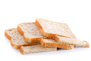 Bread on white background