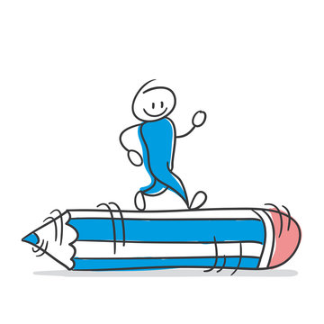 recommend clip art: Stick Figure Series Blue / Stift