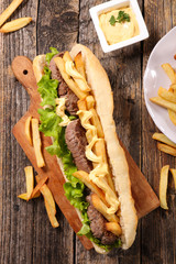 sandwich with beef and french fries