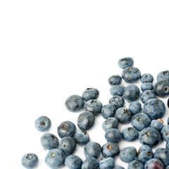 Pile of Bilberry or blueberry over isolated white background