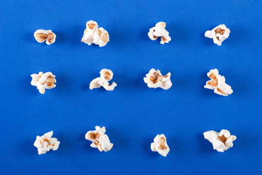 Popcorn On A Blue Background