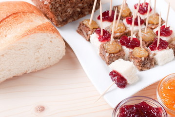 Canapes with jam