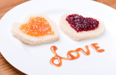 sandwich with jam and love
