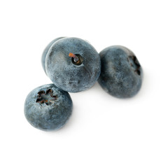 Pile of Bilberry or blueberry over isolated white background