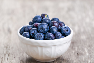 Fresh Blueberry in bowl. concept for healthy eating.