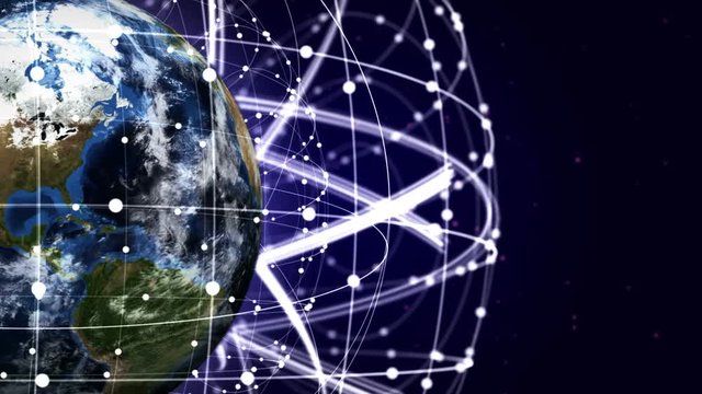Earth, Connection Network Concept, Loop, 4k
