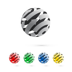 Set of logo globe icon elements. 