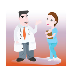 Obraz premium Doctor and Nurse