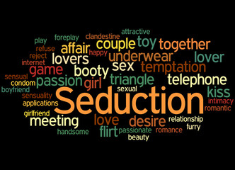 Seduction, word cloud concept 6