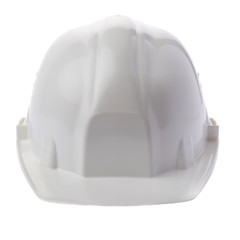 Plastic safety helmet over isolated white background