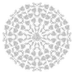 Decor floral roses mandala