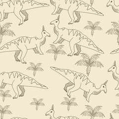 Dinosaur seamless retro vector illustration