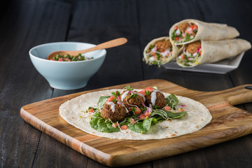 Vegan Falafel Wrap With Salsa