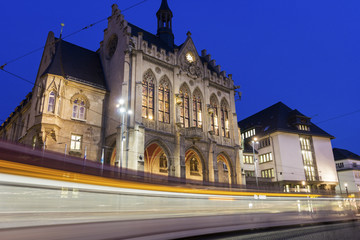Fototapeta na wymiar Erfurt City Hall in Germany in the evening