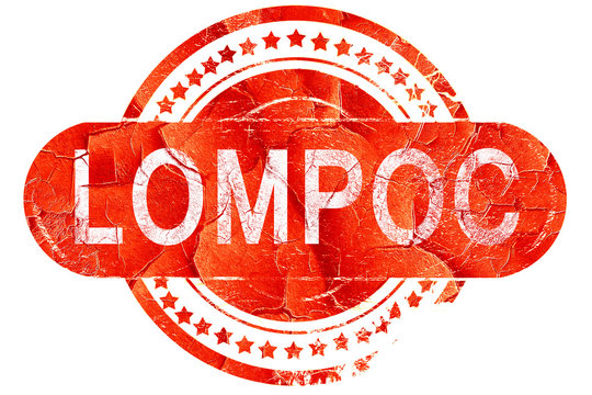 lompoc, vintage old stamp with rough lines and edges