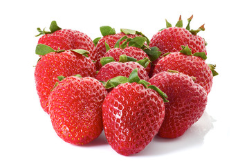 Strawberries on white