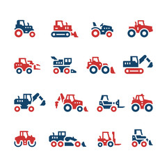 Set color icons of tractors