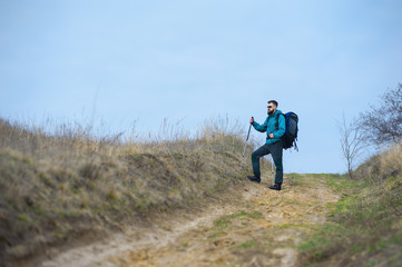 man with a backpack hiking holiday04