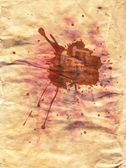 Grunge Oil Pump on Paper